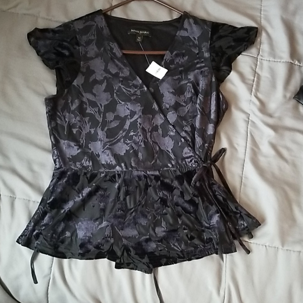 Banana Republic Velvet Wrap Top NWT Never Worn